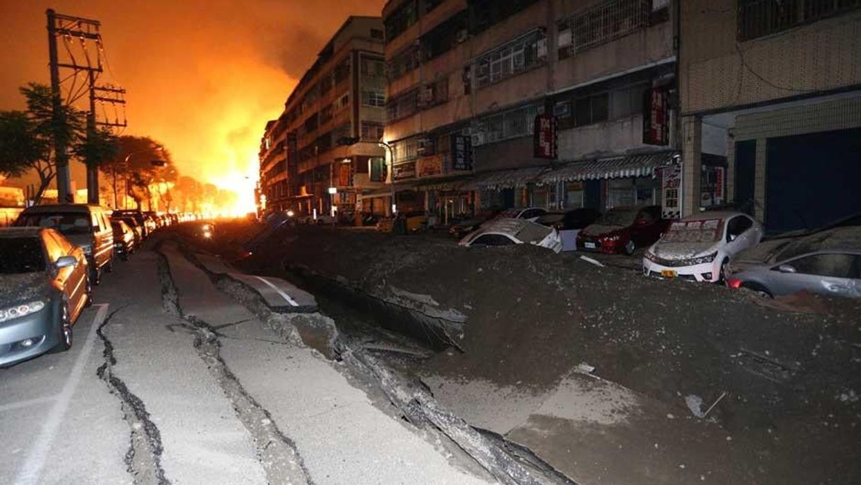 Video: Huge gas explosions caught on camera in Taiwan