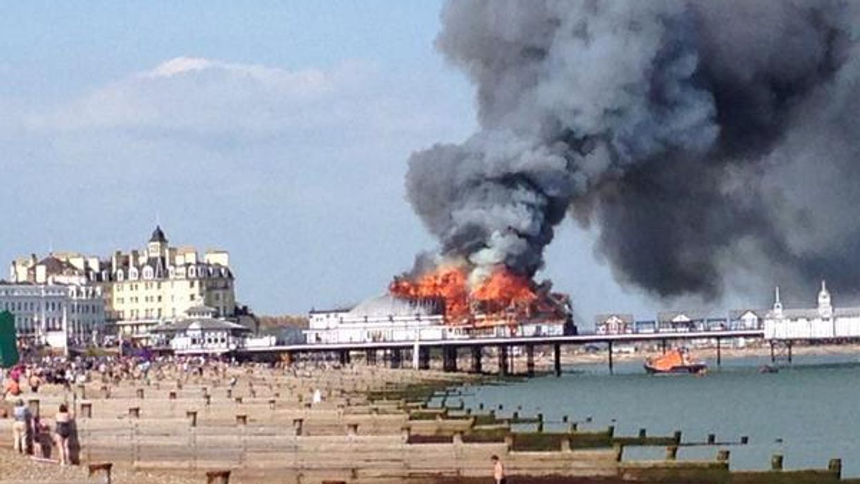 In pictures: fire engulfs Eastbourne Pier