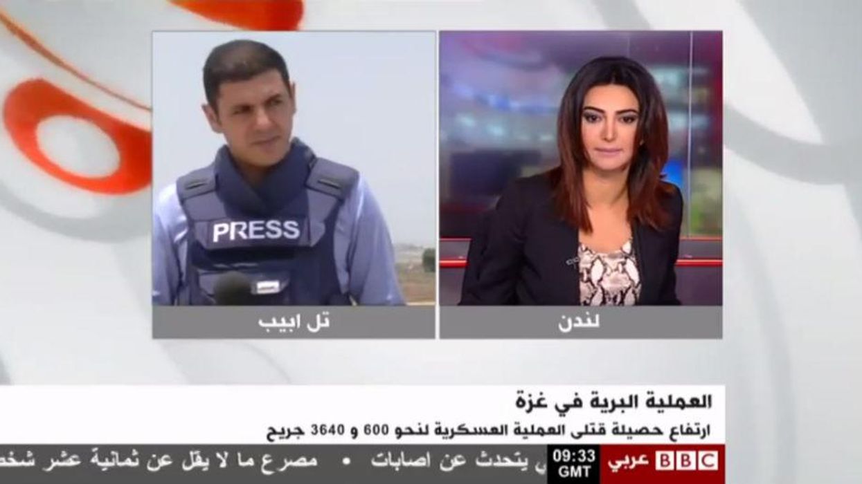 BBC Arabic journalist assaulted during live Gaza report, just gets on with it