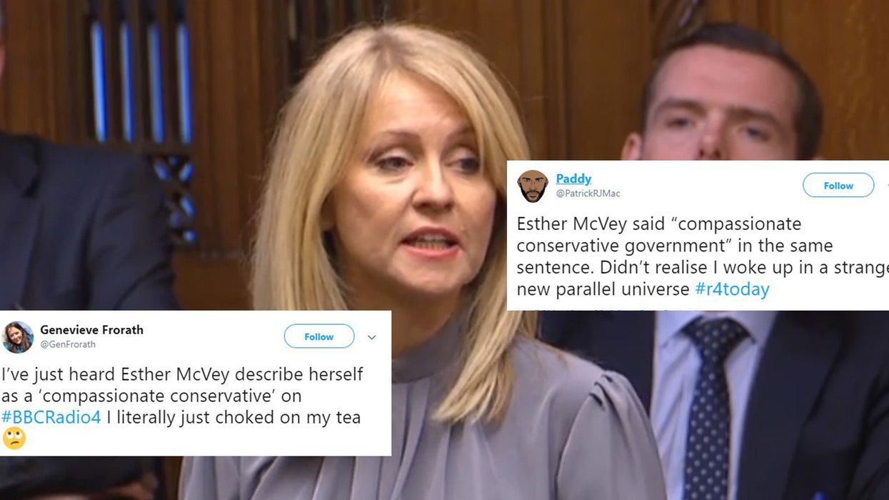 Esther McVey said that there's a 'compassionate Conservative government' and everyone made the same point