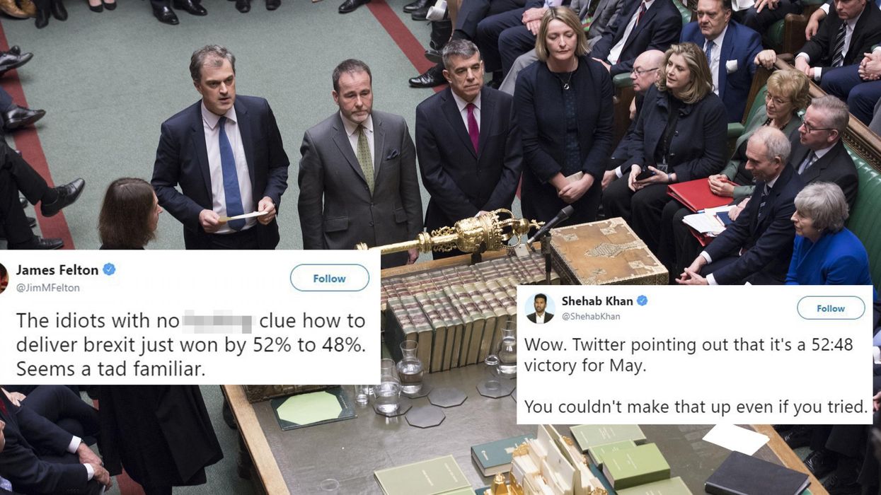 Theresa May's government won the confidence vote by 52 per cent and everyone pointed out the obvious