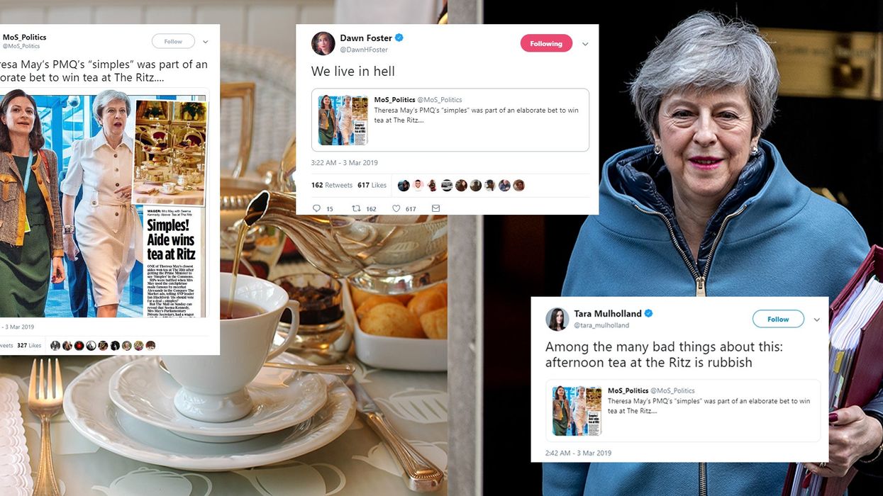 Theresa May's 'simples' comment was reportedly part of a bet to win her aide tea at the Ritz, and people are unimpressed