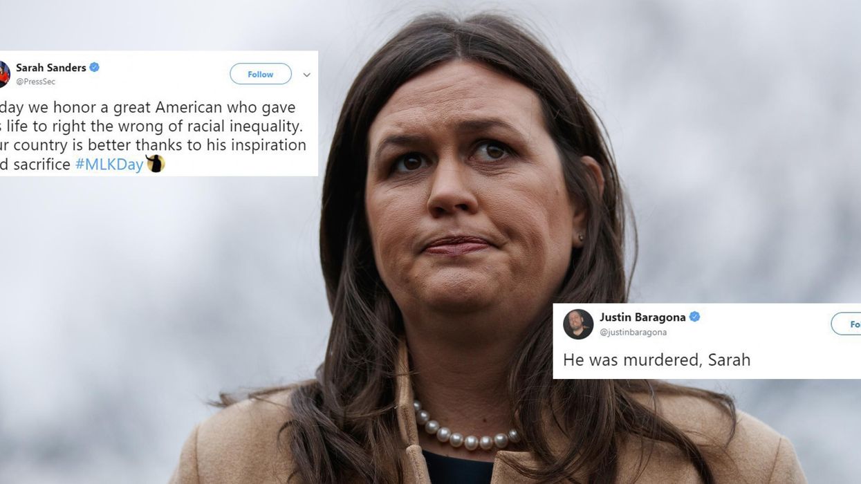 Sarah Sanders slammed for saying Martin Luther King Jr 'gave his life' to fight racial inequality