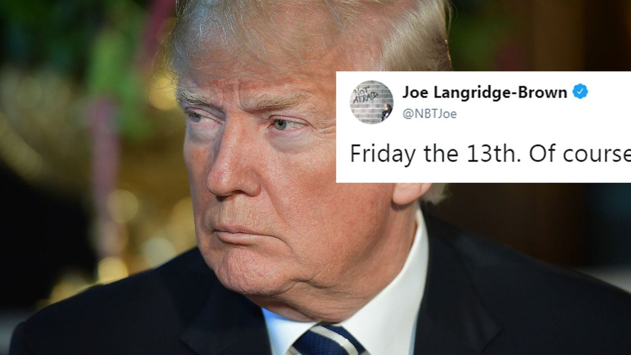 Trump is visiting the UK on Friday 13th and everyone is making the same joke