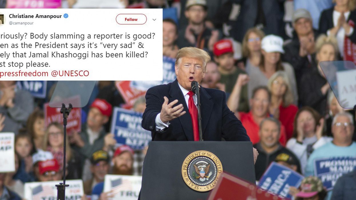 Trump praises US politician for 'body slamming' journalist but earlier said it is 'very sad' Kashoggi is 'dead'