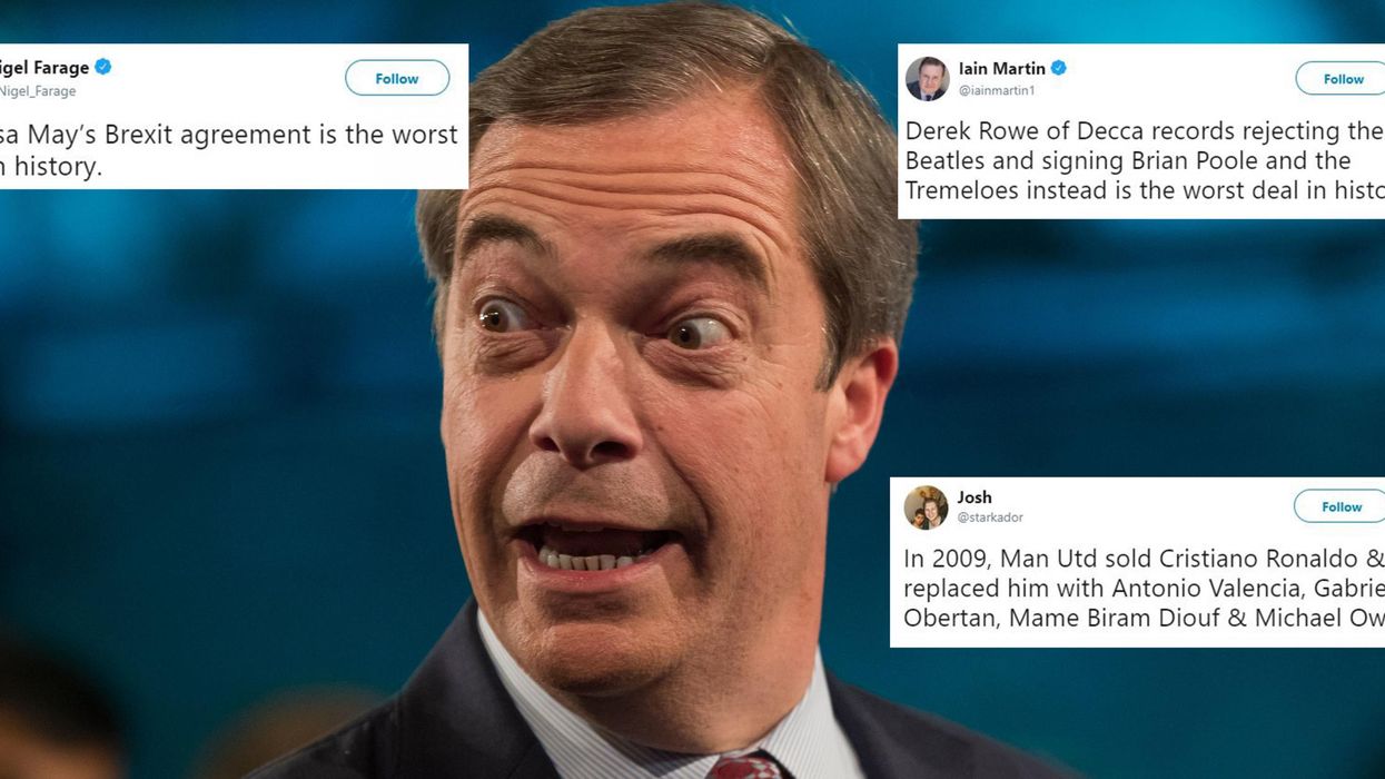 Brexit: Nigel Farage claims this 'the worst deal in history' - the internet has other ideas