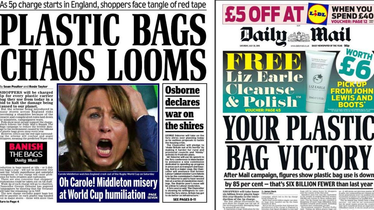 Comparing optimism about the 5p plastic bag charge last year and now
