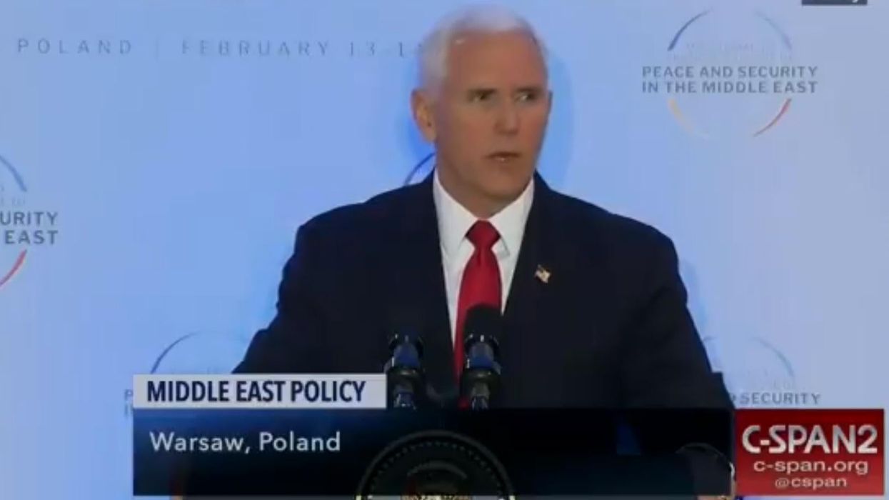 Mike Pence waits for applause and is greeted by silence in cringe-worthy speech in Poland