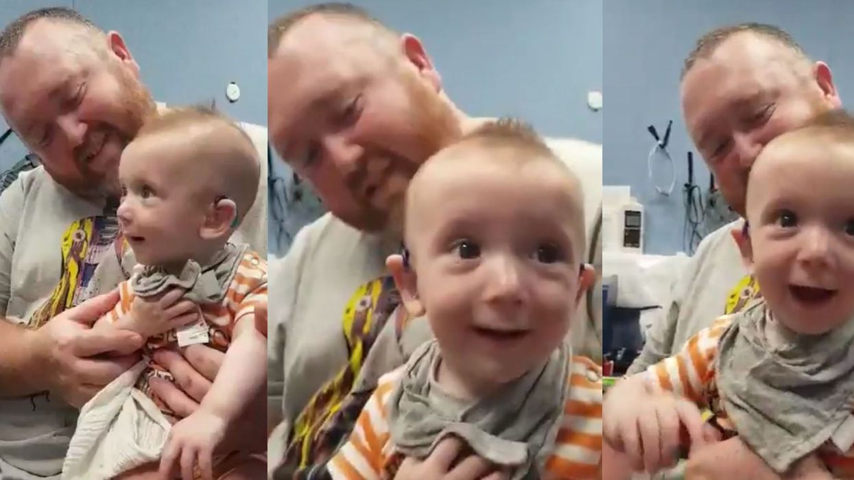 Watch the moment a baby born deaf hears his mother for the first time