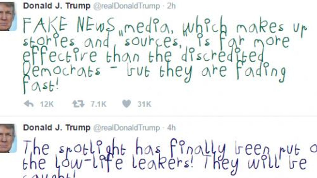 Here's a browser extension that turns Trump's tweets into children's scribble