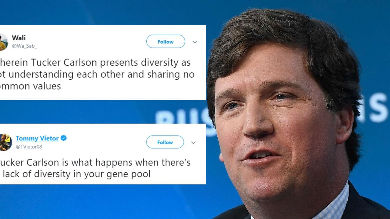 Tucker Carlson went on a rant against diversity on Fox News, and Twitter owned him
