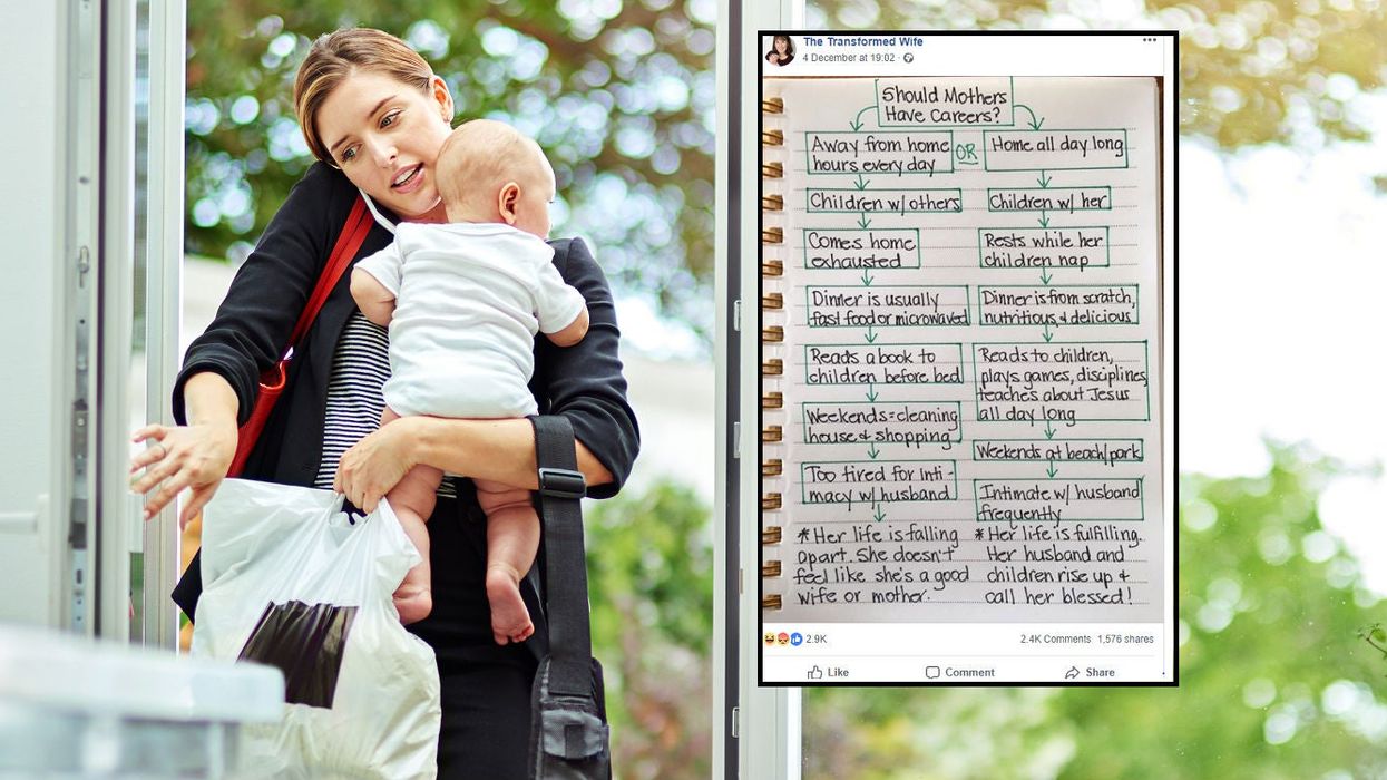 Flowchart about the pros and cons of being a career mum goes viral for all the wrong reasons