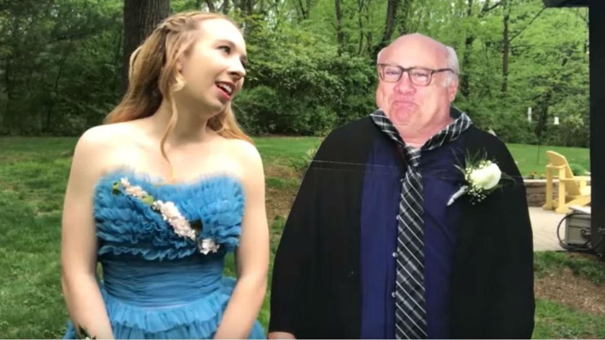 Teen takes Danny DeVito cutout to prom and he responds perfectly
