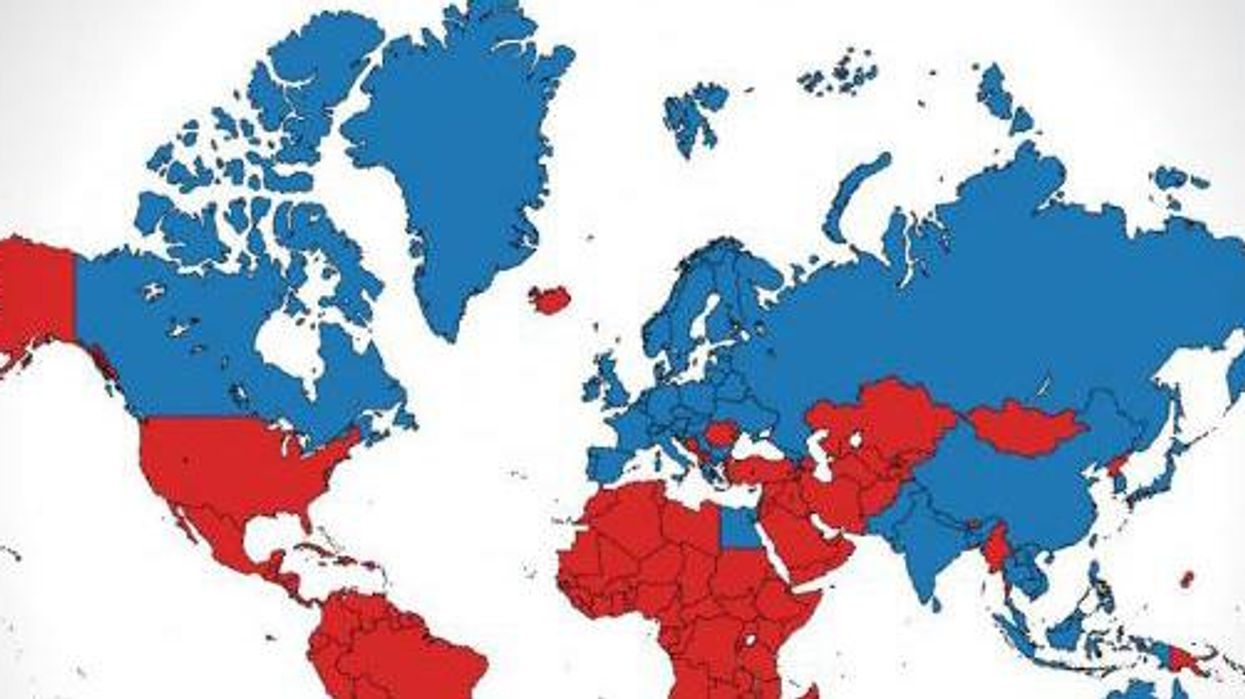 The map that shows how popular boobs and bums are worldwide