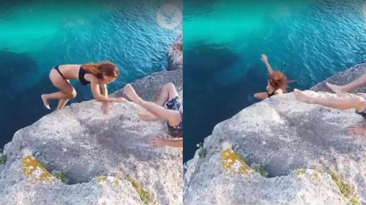 The woman who fell off this cliff has revealed her identity - and what happened next