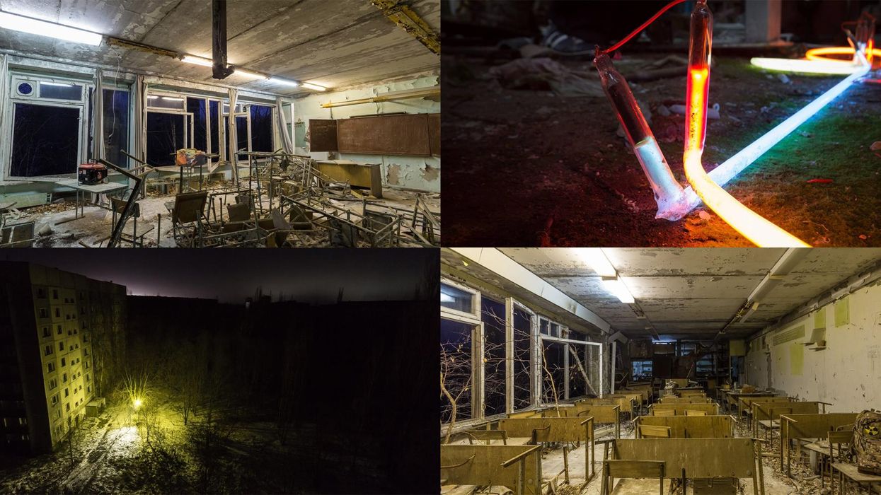 A photographer went to Chernobyl and started turning lights on. The results are haunting