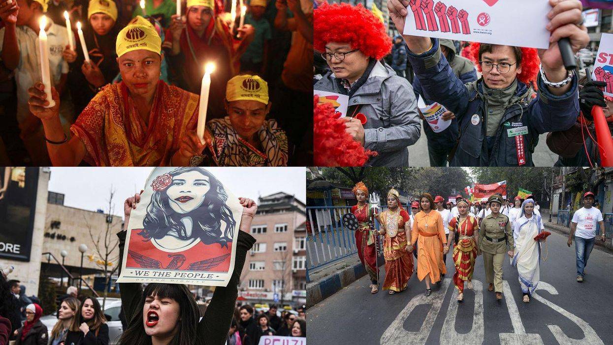 10 images of defiance from women’s marches around the world