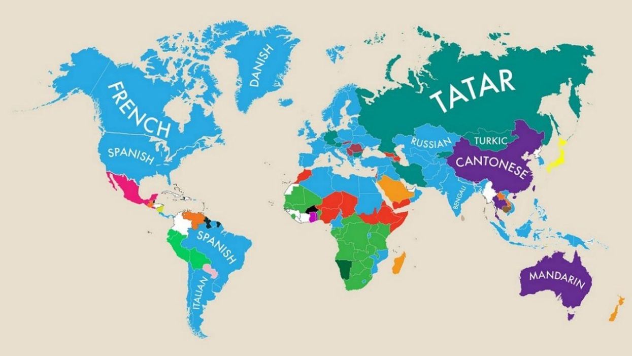 A map of the world according to second languages