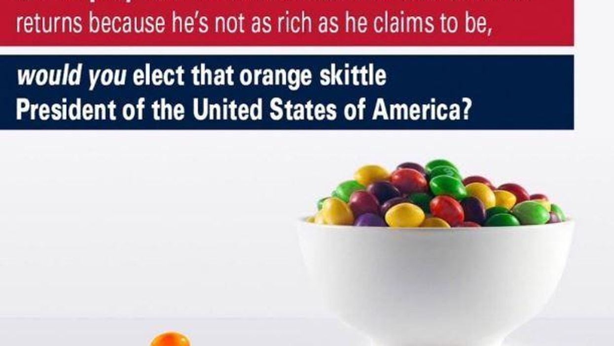 Someone corrected Donald Trump Jr's Skittles poster perfectly