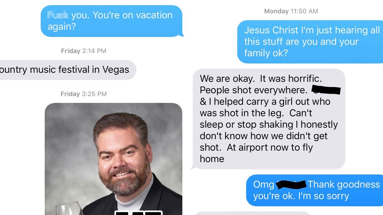 Man's text conversation with friend caught up in Las Vegas massacre goes viral