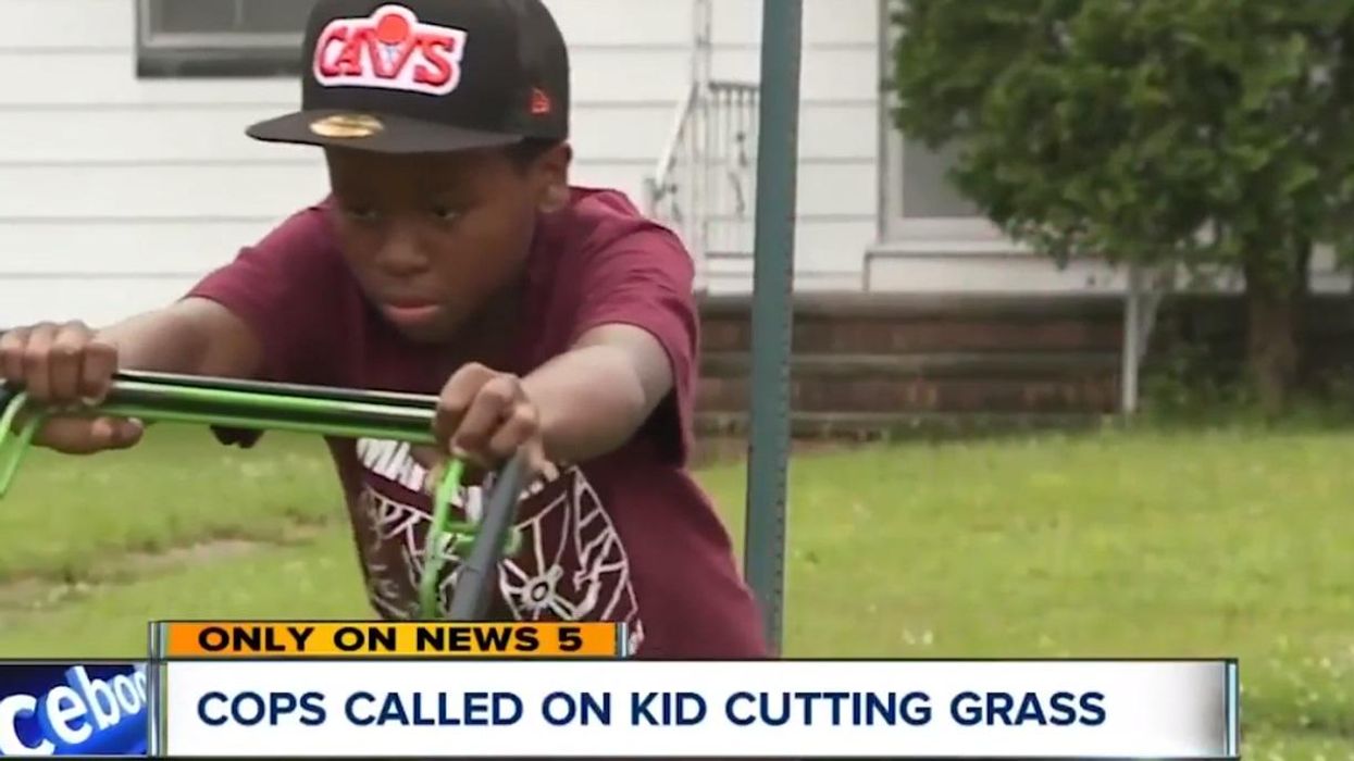 Neighbour calls police on 12 year-old African-American boy for mowing their lawn for free