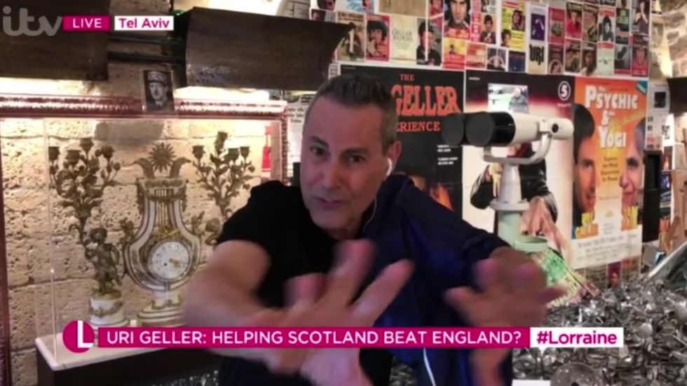 Uri Geller vows to send his 'powers' to Scotland to amend for Euro 96