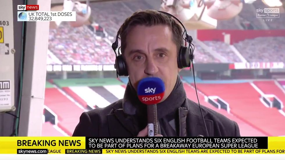 'It's pure greed' Gary Neville condemns plans for European super league