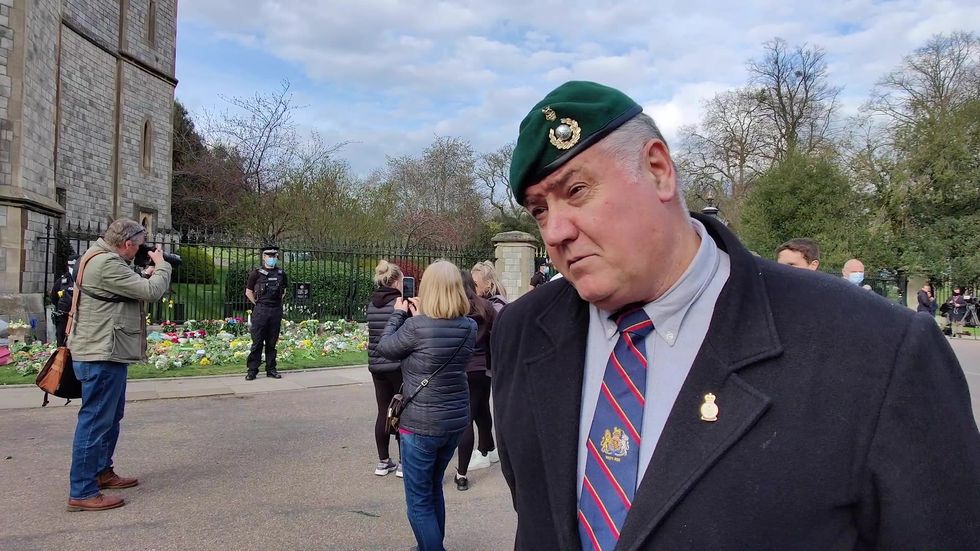 'He's irreplaceable' Royal Marine pays tribute to Prince Philip outside Windsor Castle