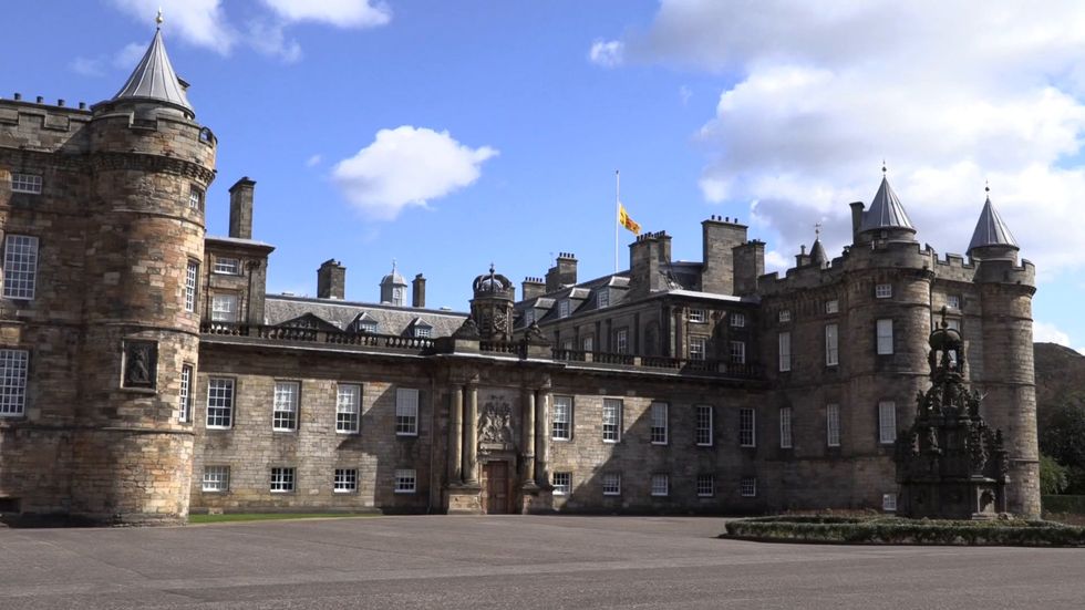Flags fly at half-mast at Palace of Holyroodhouse following death of Prince Philip