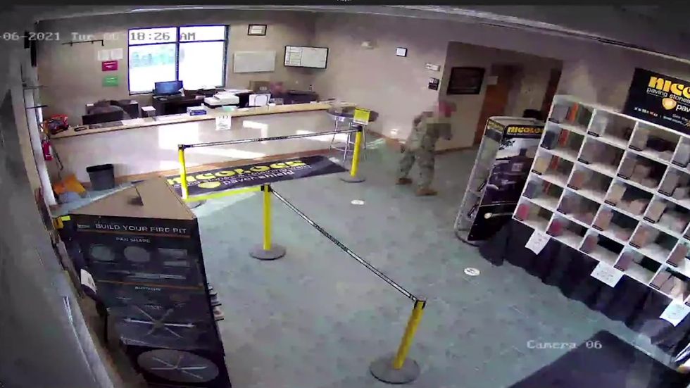 CCTV shows bleeding sailor rushing into store and pleadng for help during Maryland shooting