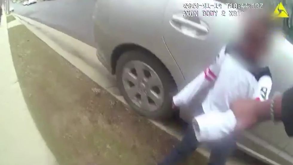 Footage shows child's mother and police officers discussing 'beating' five-year-old