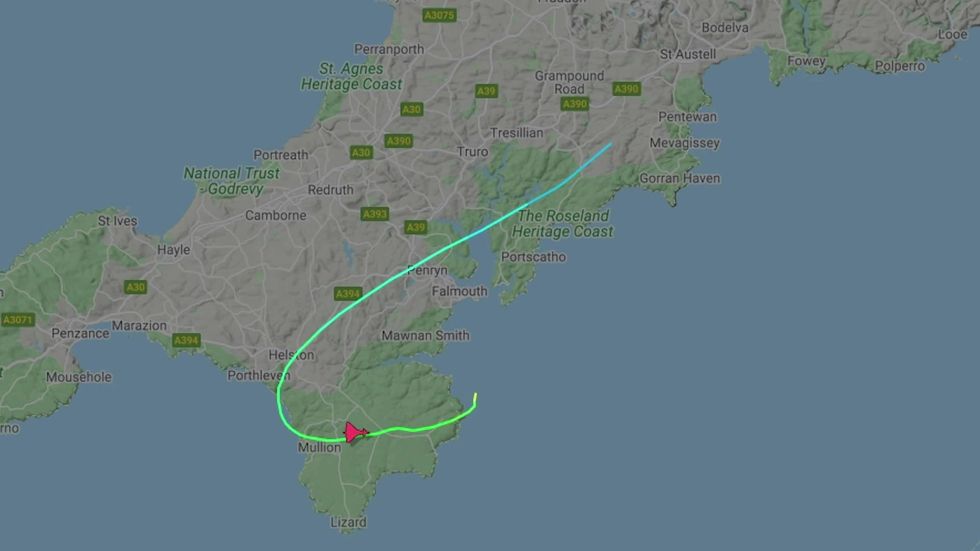 Cornwall plane crash: Flight radar shows route of Royal Navy Hawk aircraft