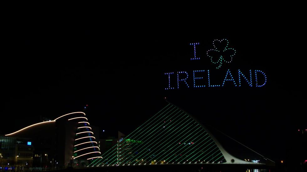 St Patrick’s Day: Spectacular drone light show in Dublin