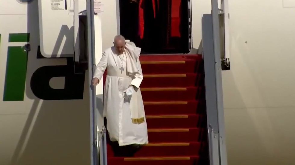 Pope Francis arrives in Iraq for historic visit