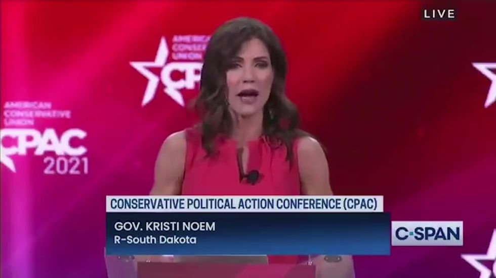 Kristi Noem celebrates Covid response and attacks Dr Fauci