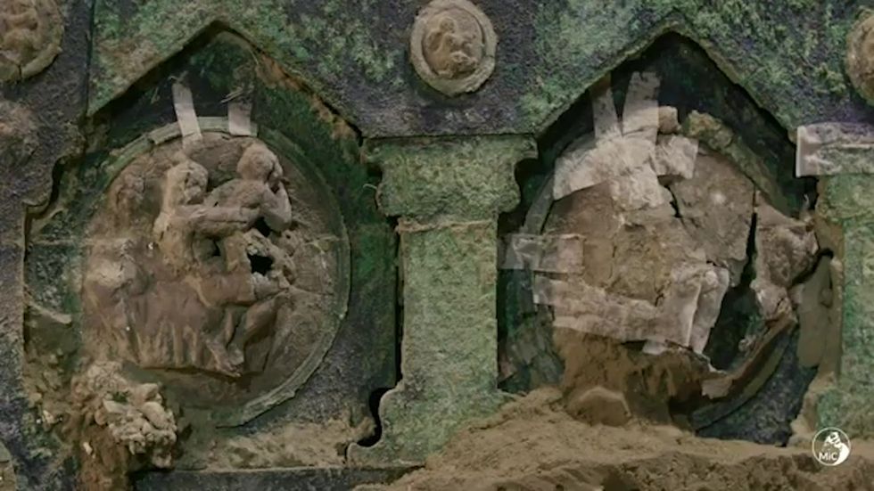 Ancient ceremonial carriage discovered near Pompeii