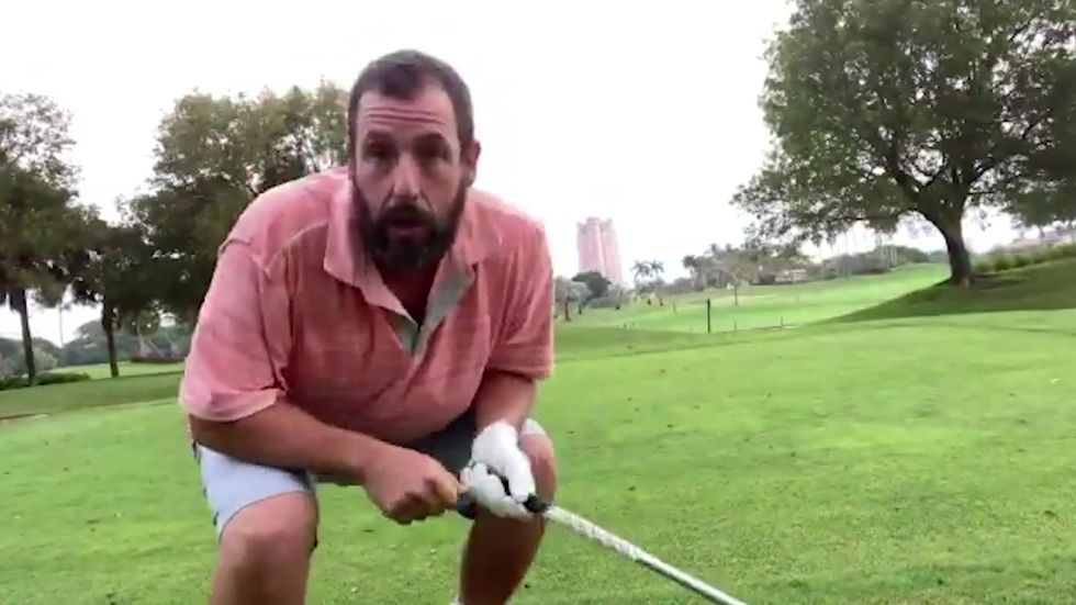 Adam Sandler recreates Happy Gilmore golf swing to mark 25-year anniversary