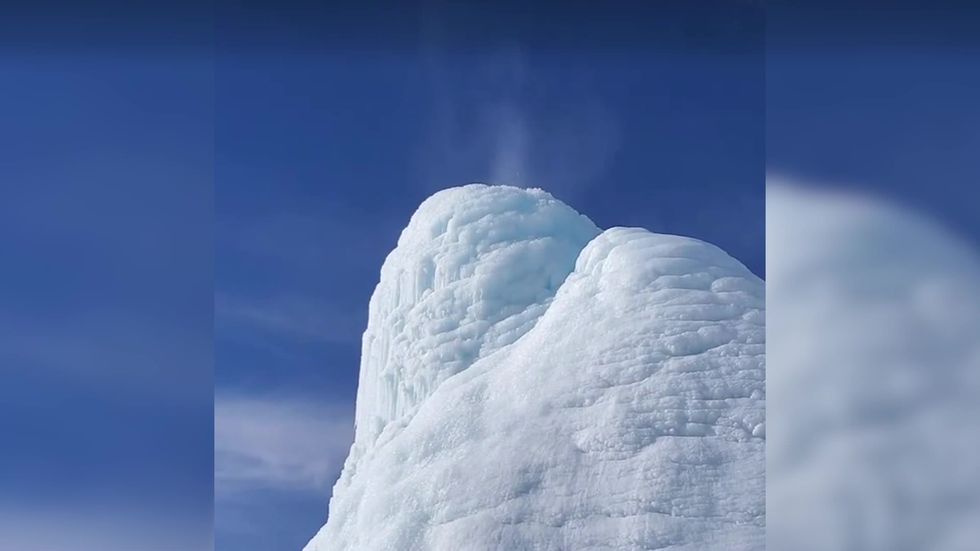 45ft 'ice volcano' forms in Kazakhstan