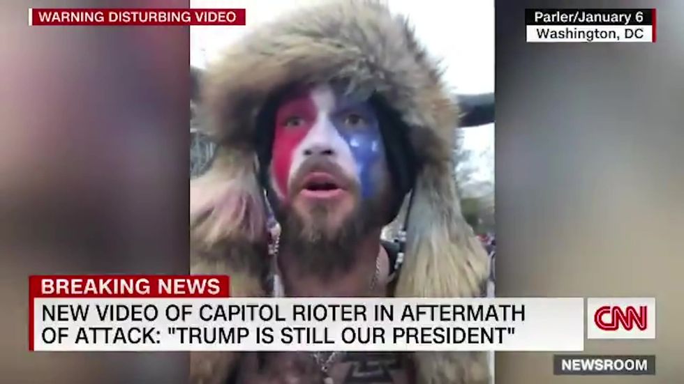'QAnon Shaman' appears to confirm crowd was awaiting Trump's orders