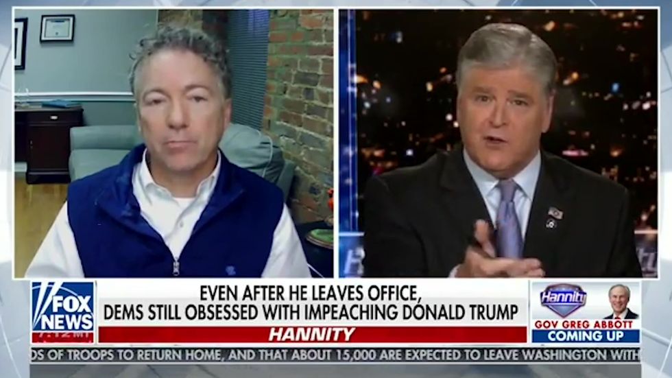 Fox's Sean Hannity warns any Republican senator who votes to impeach Trump will face primary challenger