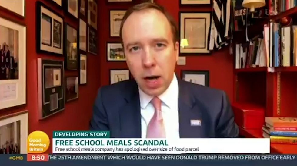 Matt Hancock struggles to answer why he voted against free school meals last year