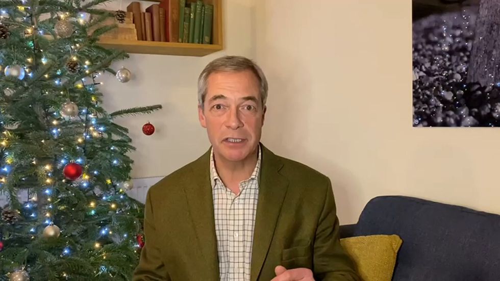 Nigel Farage toasts the UK leaving the single market as the new year rolls in