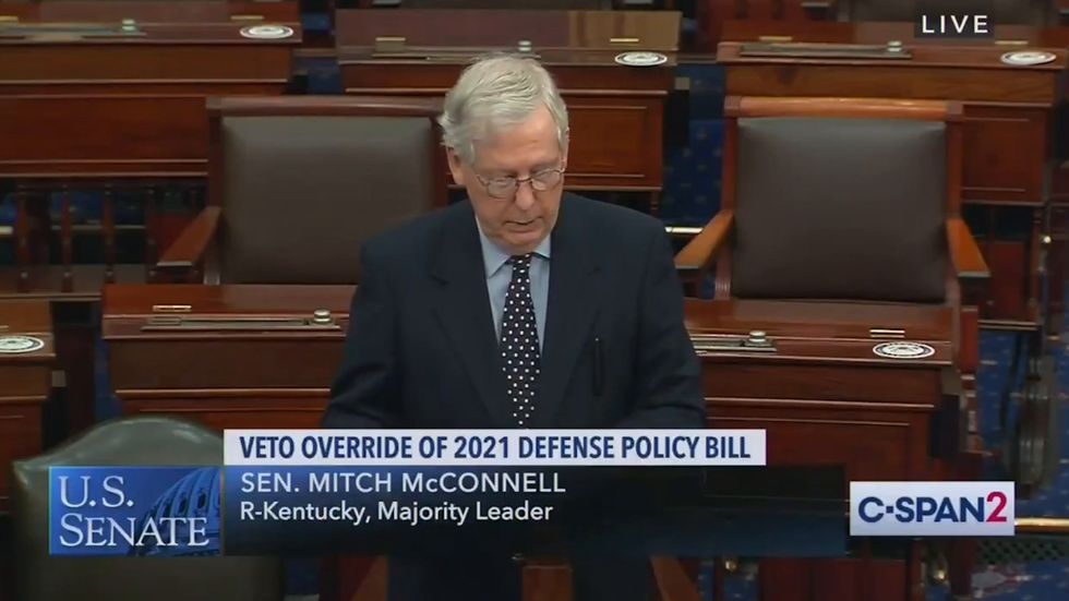 Mitch McConnell says Senate will override Trump's veto on NDAA