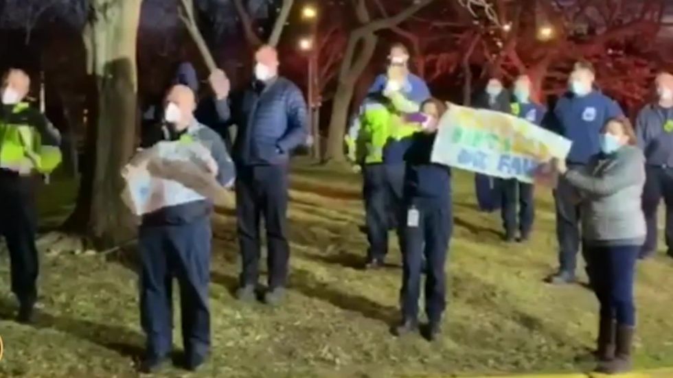 Dr Fauci surprised by singing first responders on birthday
