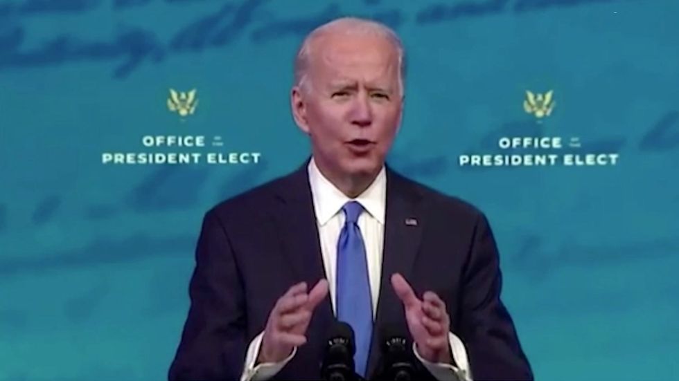 Biden coughs and clear throat throughout post-electoral college victory speech