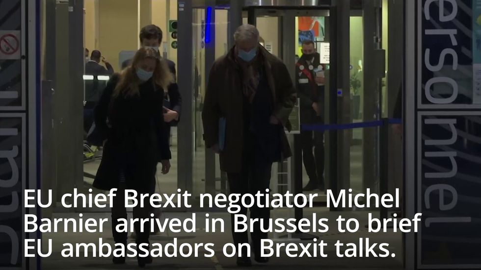 Barnier arrives to brief EU ambassadors on Brexit