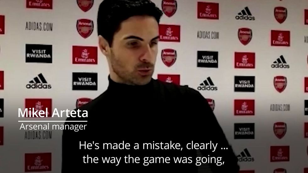 Mikel Arteta laments Granit Xhaka red card after Arsenal lose to Burnley