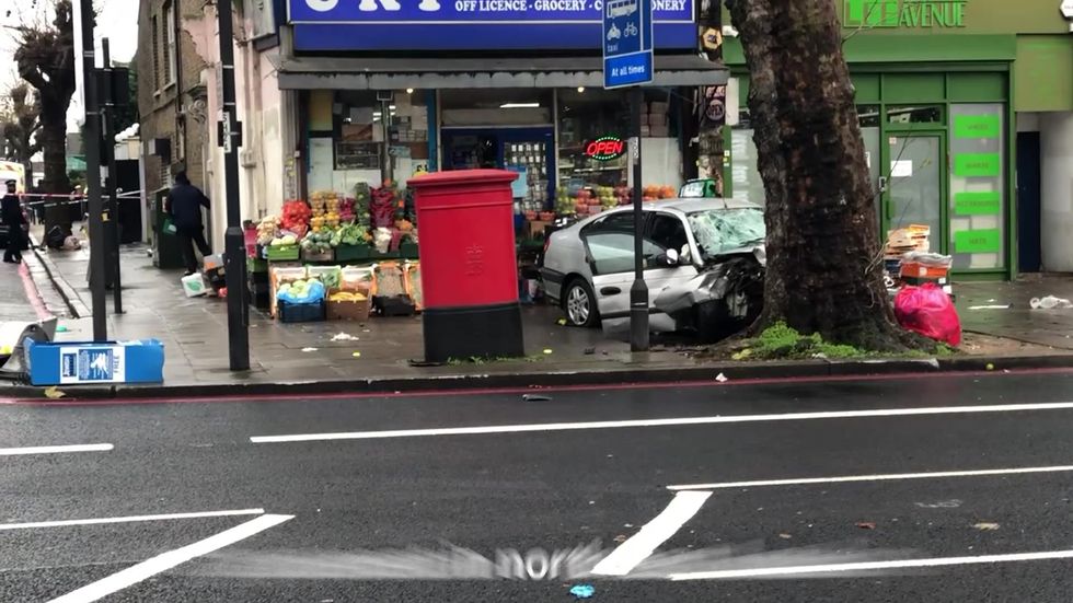 Five injured as car mounts pavement and strikes pedestrians in London