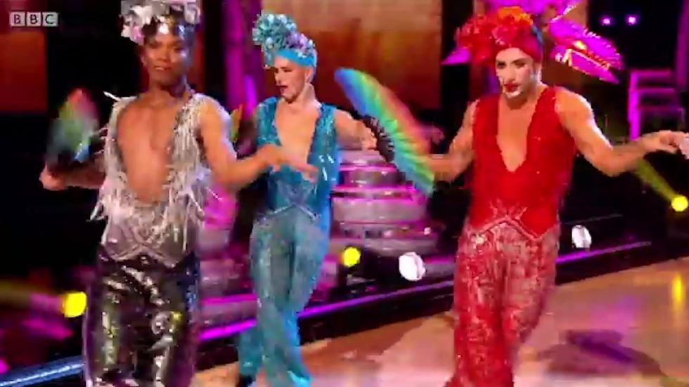 Strictly pros perform Priscilla Queen of the Desert routine in drag