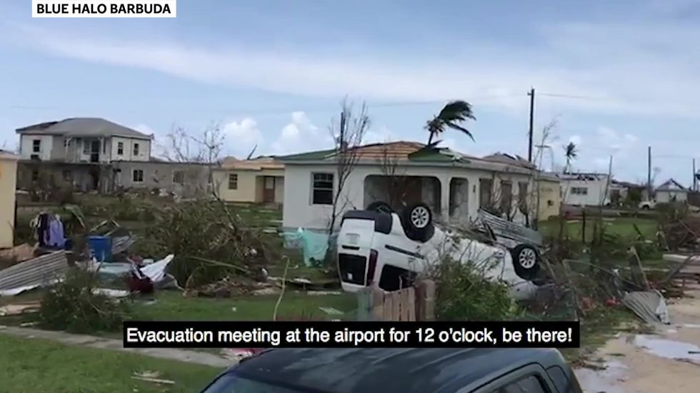 The island of Barbuda being evacuated after Hurricane Irma